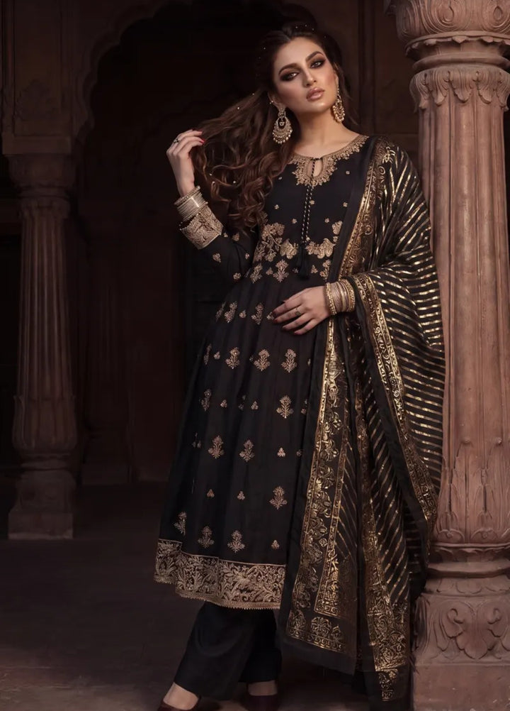 Salitex Unstitched Embroidered Raw Silk 3 Piece Suit WP7L3PEF465 Festive Collection