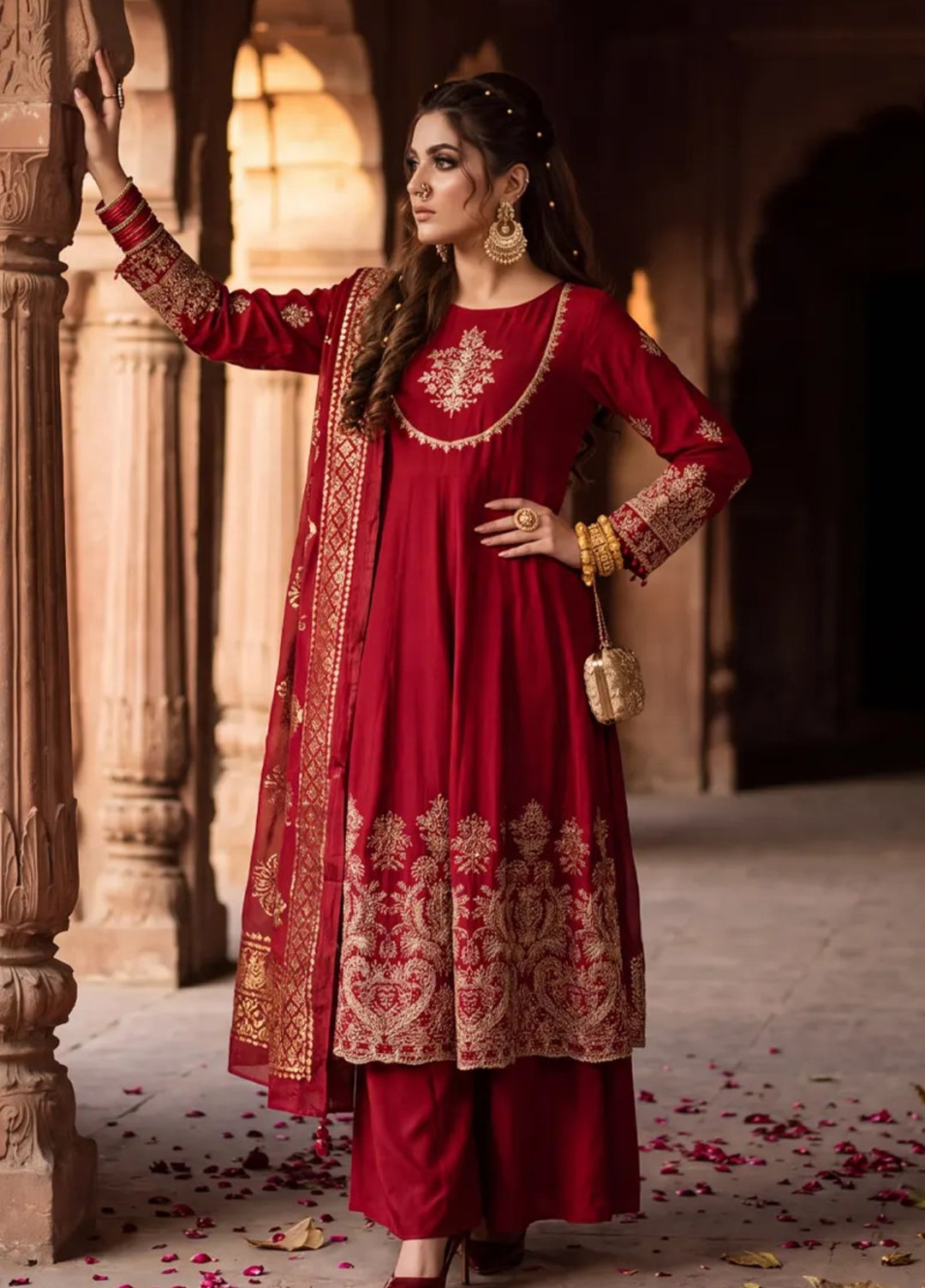 Salitex Unstitched Embroidered Raw Silk 3 Piece Suit WP7L3PEF469 Festive Collection