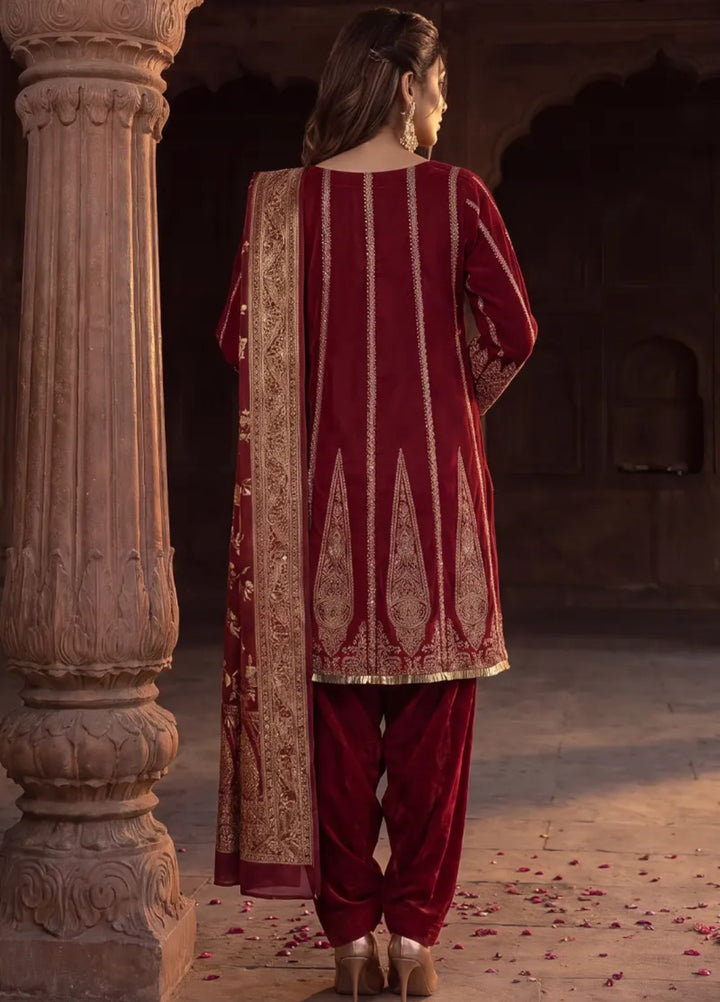 Salitex Unstitched Embroidered Raw Silk 3 Piece Suit WP7L3PEF470 Festive Collection