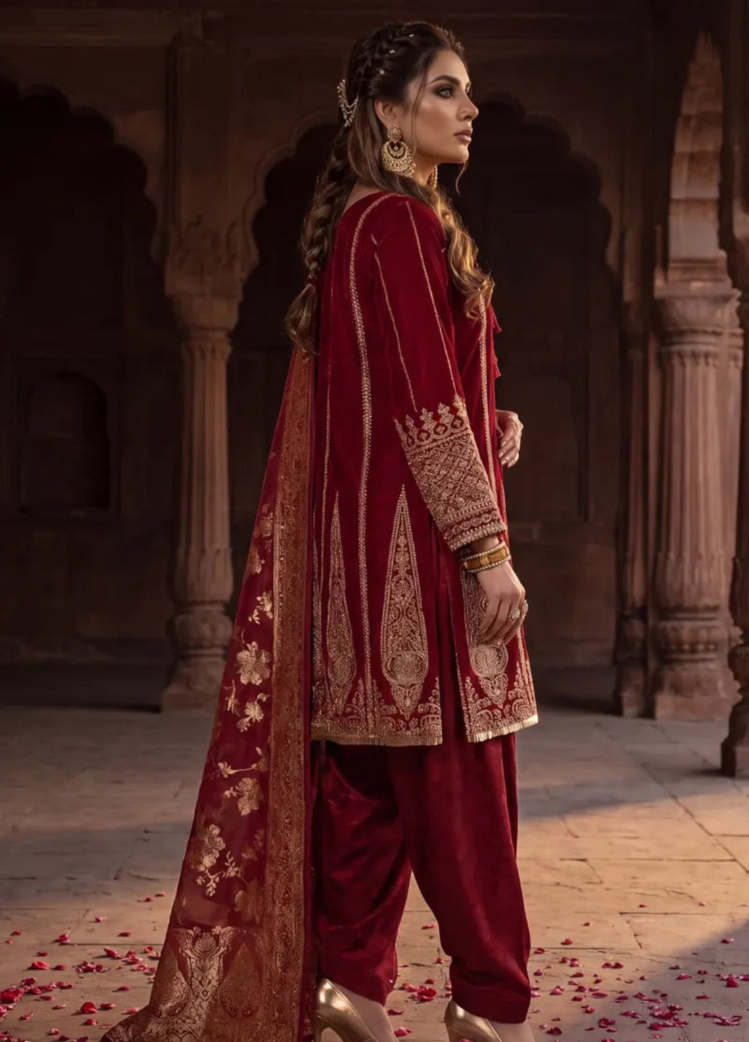 Salitex Unstitched Embroidered Raw Silk 3 Piece Suit WP7L3PEF470 Festive Collection