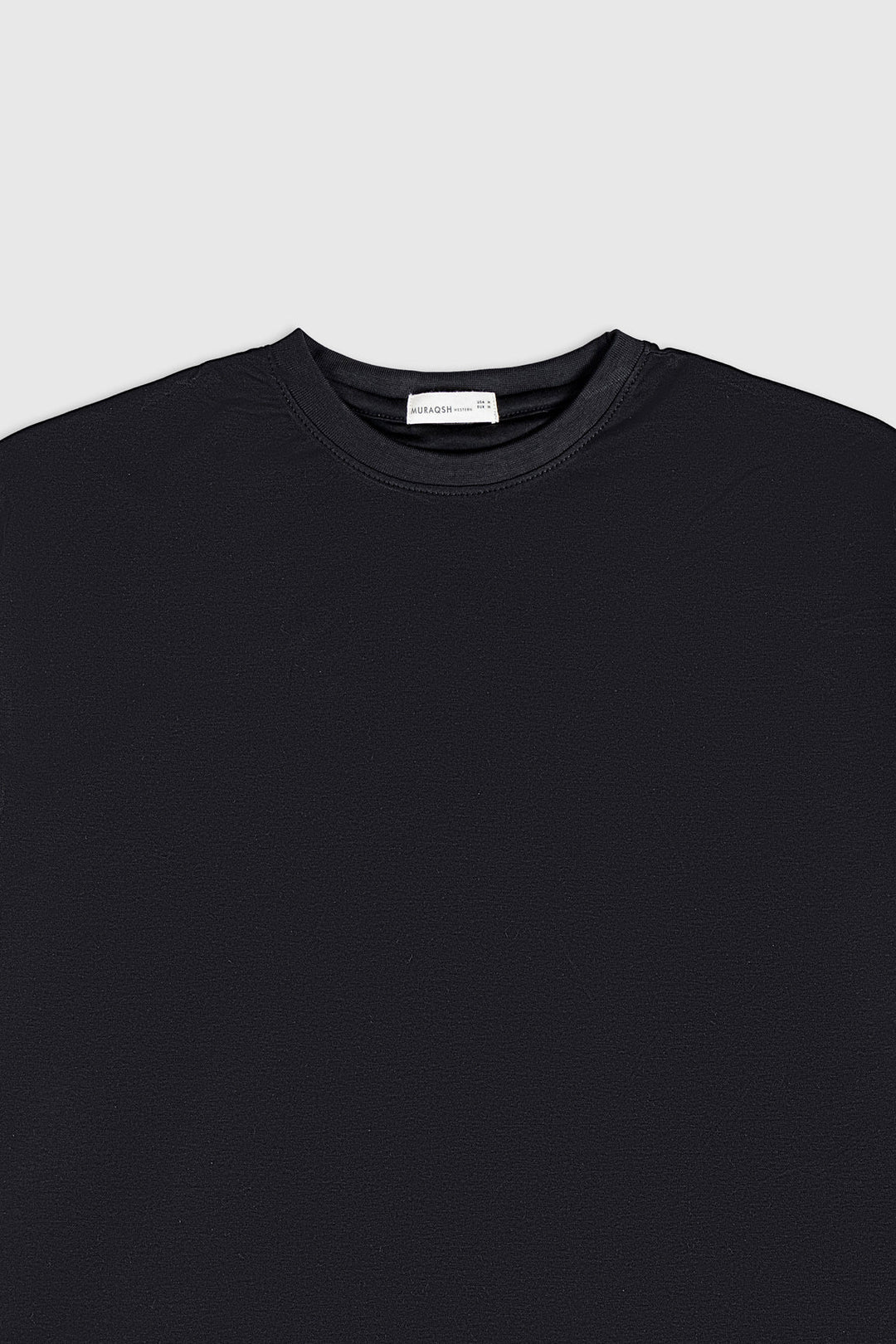 Muraqsh Ready To Wear Solids Cotton Men Black Interlock Oversized Tee ADB-BIOT - Summer Collection