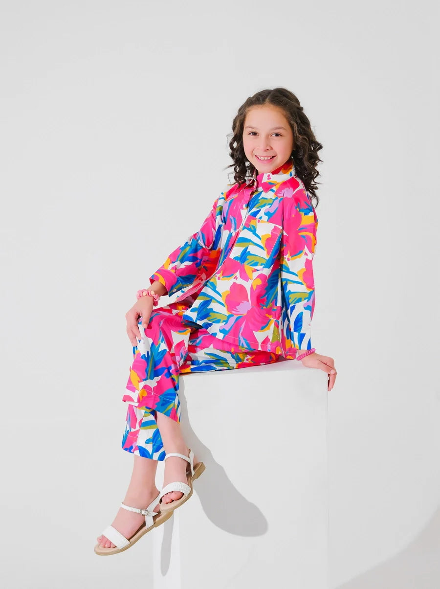 Dhaga Kids Pret Printed Poly lawn 2 Piece Alara SPD25K12 - Summer Collection