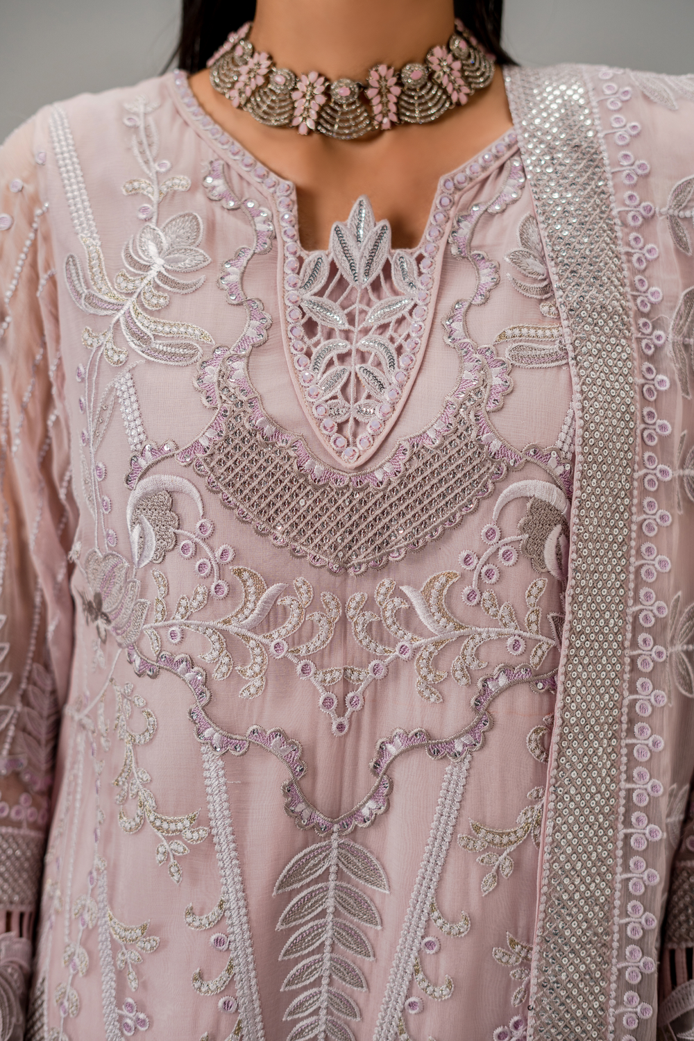 Zebtan Women Unstitched Embroidered Chiffon 3 Piece Suit AR-05 Festive Collection