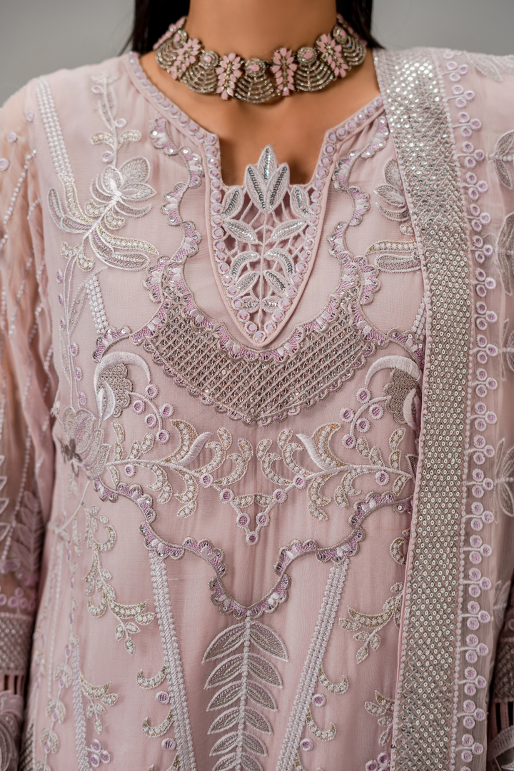 Zebtan Women Unstitched Embroidered Chiffon 3 Piece Suit AR-05 Festive Collection