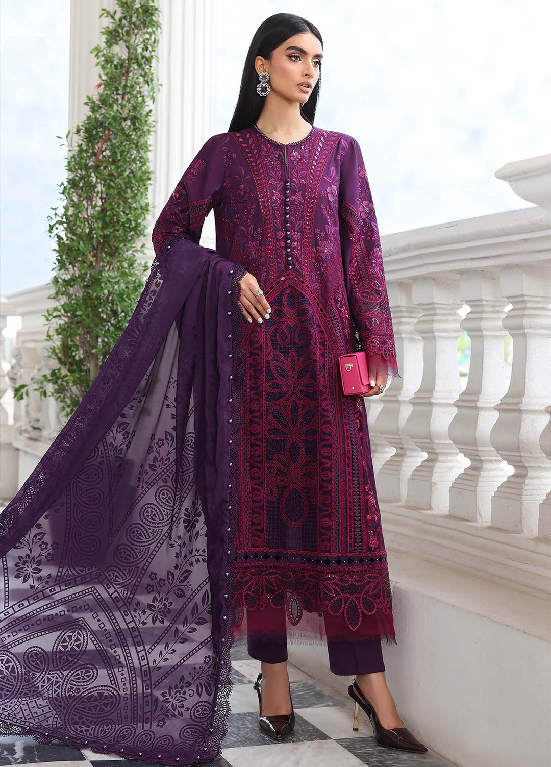 Maria B Unstitched Embroidered Lawn 3 Piece Suit MB26ULE D14 - Eid Collection