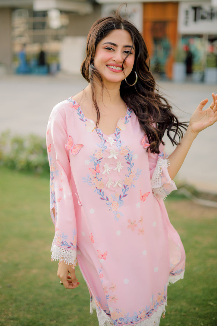 Dhaga Women RTW Embroidered Poly 2 Piece Blushe - Summer Collection