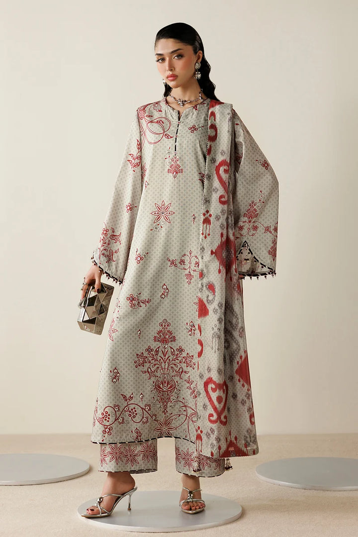 Orlina by Jazmin Unstitched Printed Rawsilk 3 Piece Suit JZ26UO OR26-D06 - Festive Collection