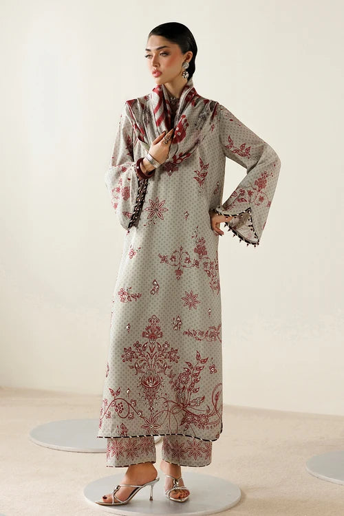 Orlina by Jazmin Unstitched Printed Rawsilk 3 Piece Suit JZ26UO OR26-D06 - Festive Collection