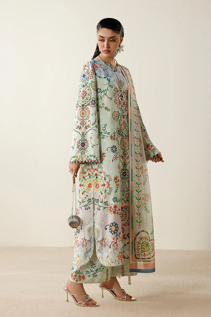 Orlina by Jazmin Unstitched Printed Rawsilk 3 Piece Suit JZ26UO OR26-D10 - Festive Collection