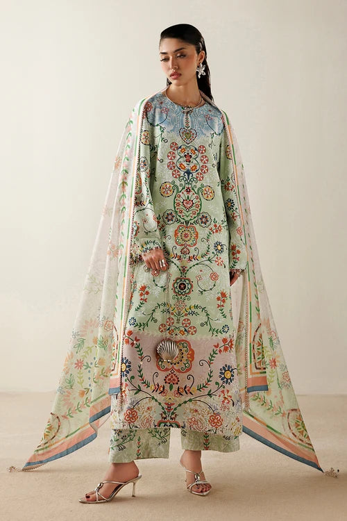 Orlina by Jazmin Unstitched Printed Rawsilk 3 Piece Suit JZ26UO OR26-D10 - Festive Collection