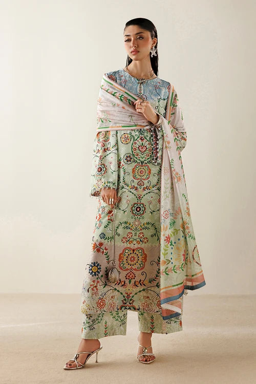 Orlina by Jazmin Unstitched Printed Rawsilk 3 Piece Suit JZ26UO OR26-D10 - Festive Collection