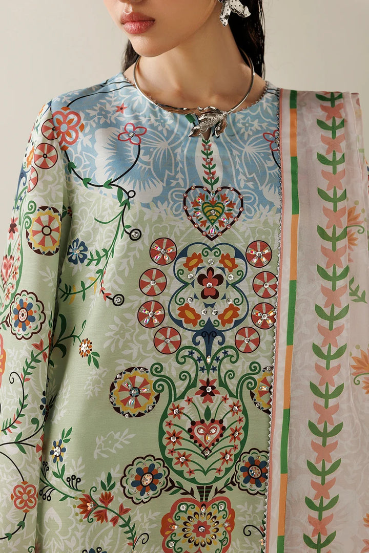Orlina by Jazmin Unstitched Printed Rawsilk 3 Piece Suit JZ26UO OR26-D10 - Festive Collection