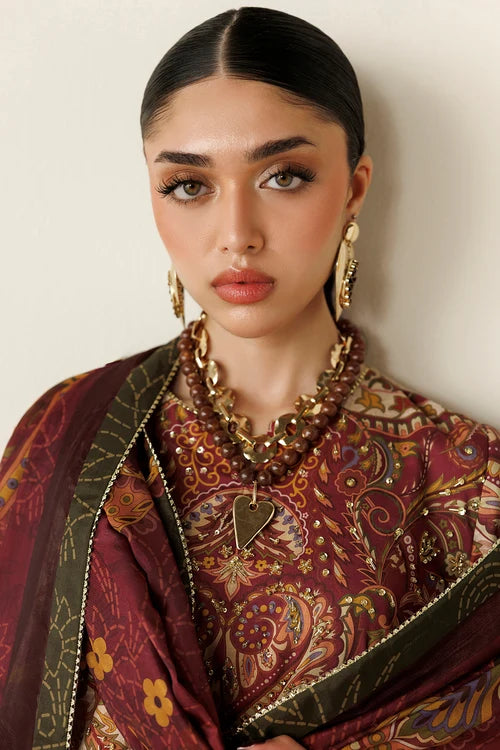 Orlina by Jazmin Unstitched Printed Rawsilk 3 Piece Suit JZ26UO OR26-D08 - Festive Collection