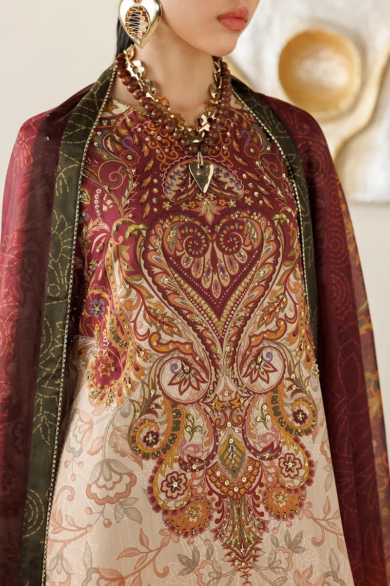 Orlina by Jazmin Unstitched Printed Rawsilk 3 Piece Suit JZ26UO OR26-D08 - Festive Collection