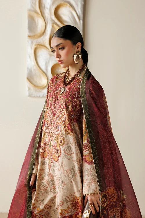 Orlina by Jazmin Unstitched Printed Rawsilk 3 Piece Suit JZ26UO OR26-D08 - Festive Collection