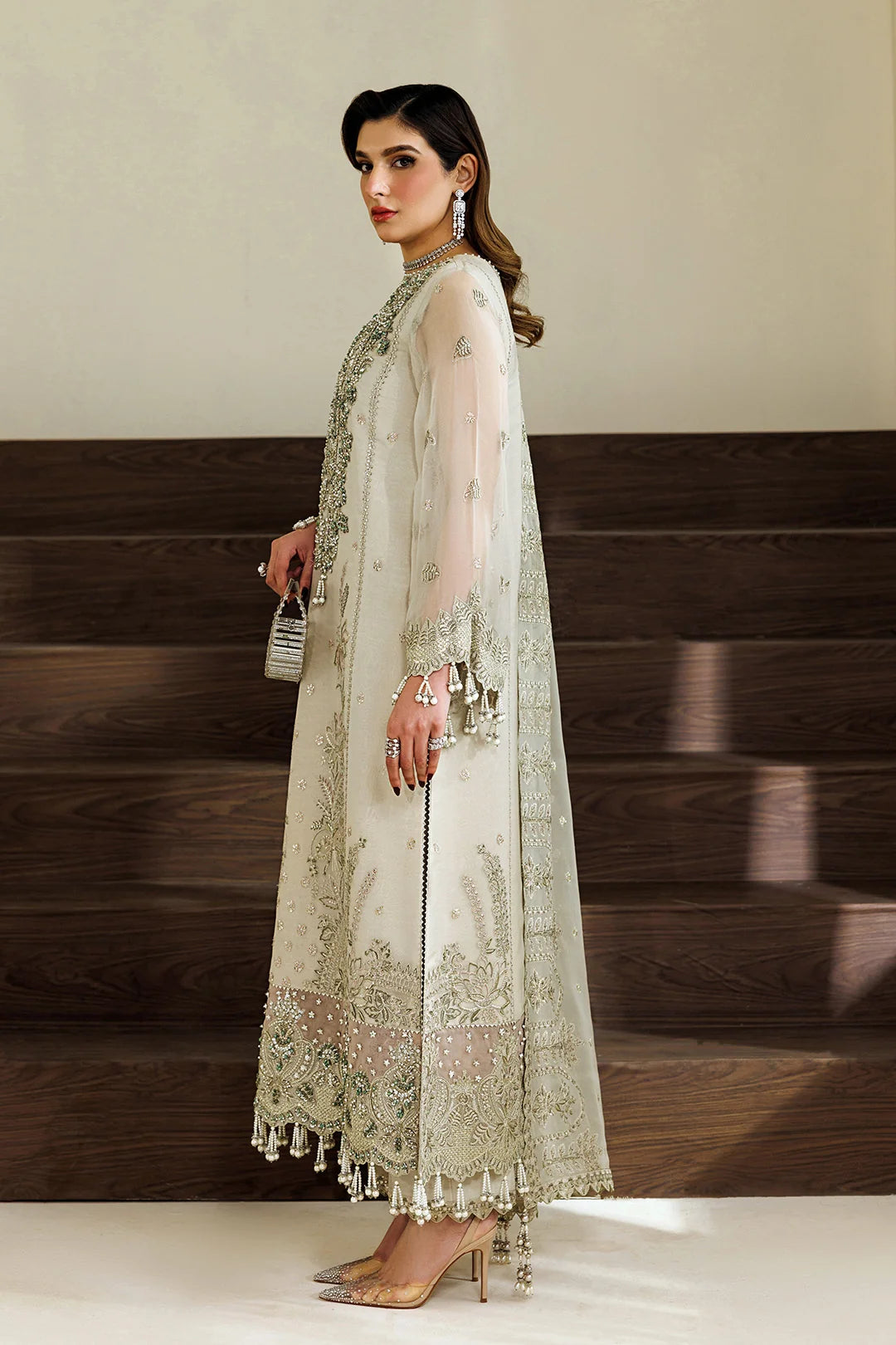 Alizeh Fashion Unstitched Embroidered Chiffon 3 Piece Suit AF26UCF AF-BHM-4074-Navya - Festive Collection