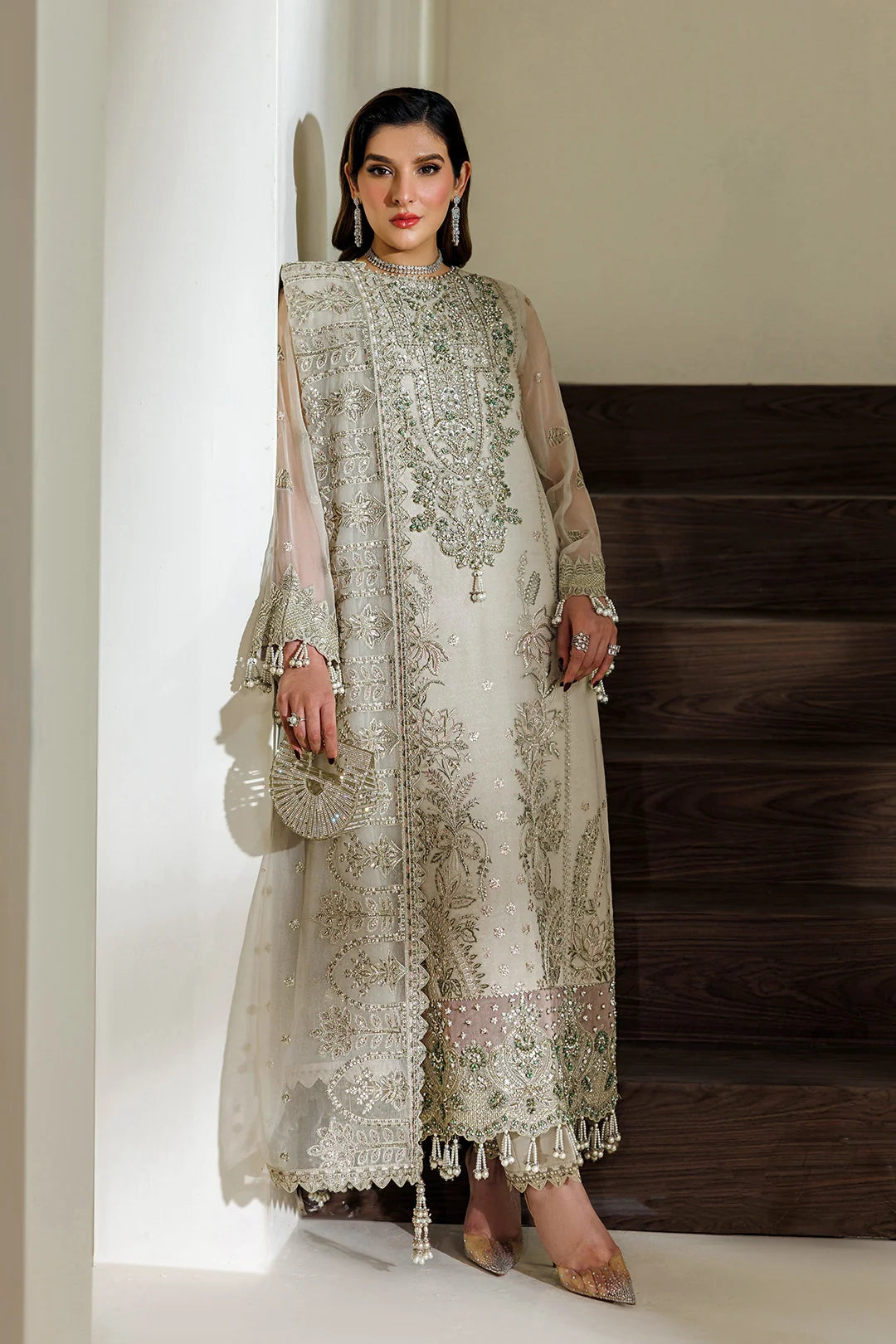 Alizeh Fashion Unstitched Embroidered Chiffon 3 Piece Suit AF26UCF AF-BHM-4074-Navya - Festive Collection