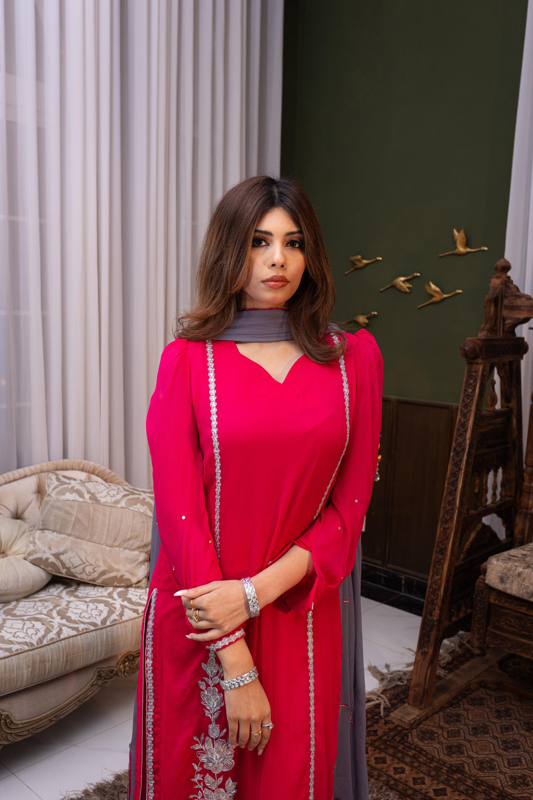 Dilkash by Reezas Women Pret 3 Piece Embroidered Chiffon Zibaish - Festive Collection