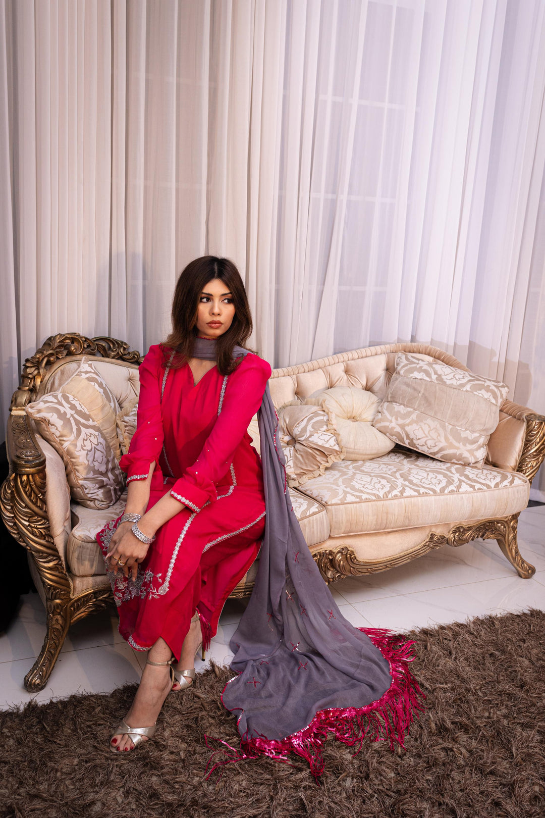 Dilkash by Reezas Women Pret 3 Piece Embroidered Chiffon Zibaish - Festive Collection