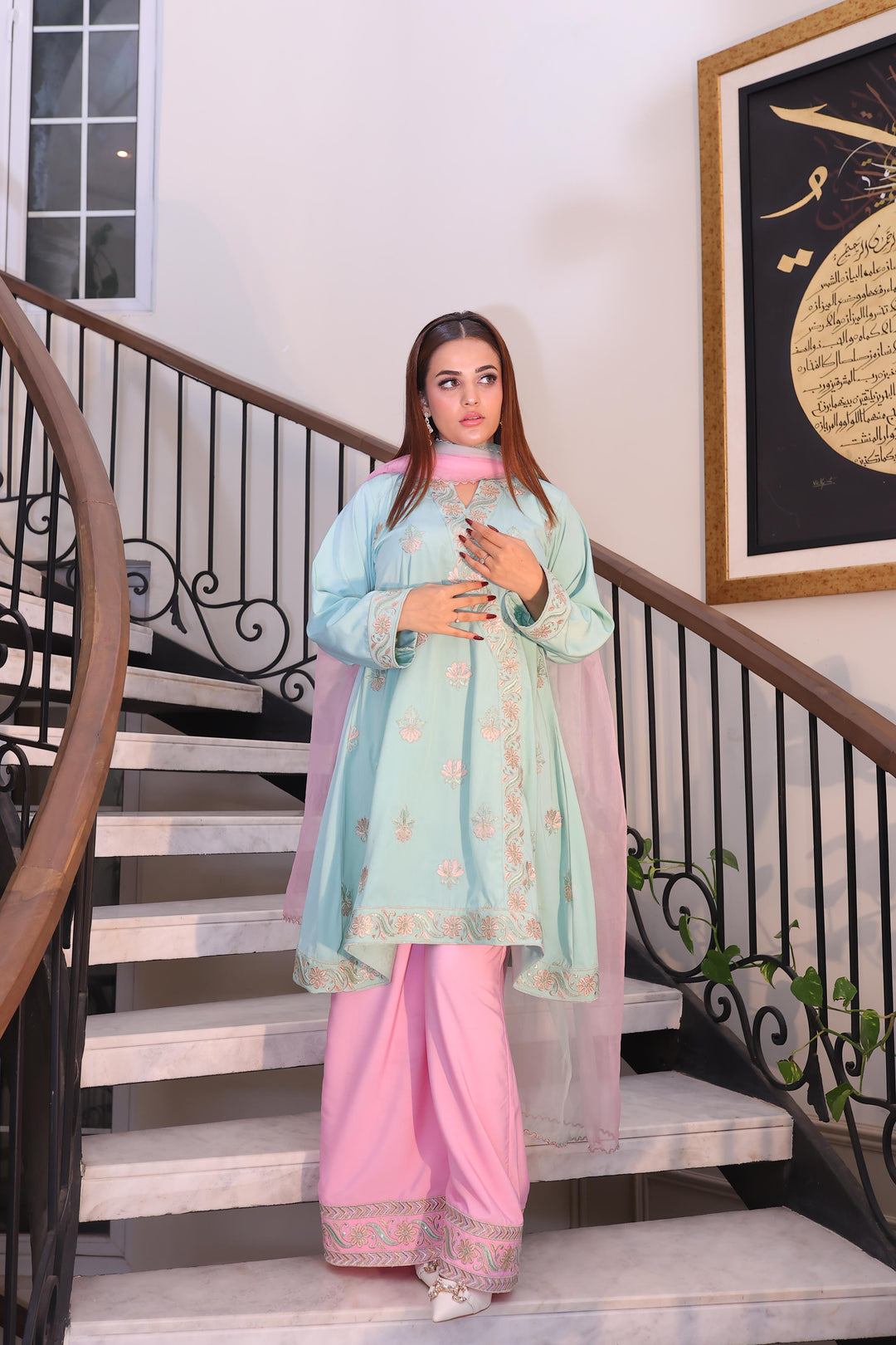 Dilkash by Reezas Women Pret 3 Piece Embroidered Raw Slik Meharqash - Festive Collection