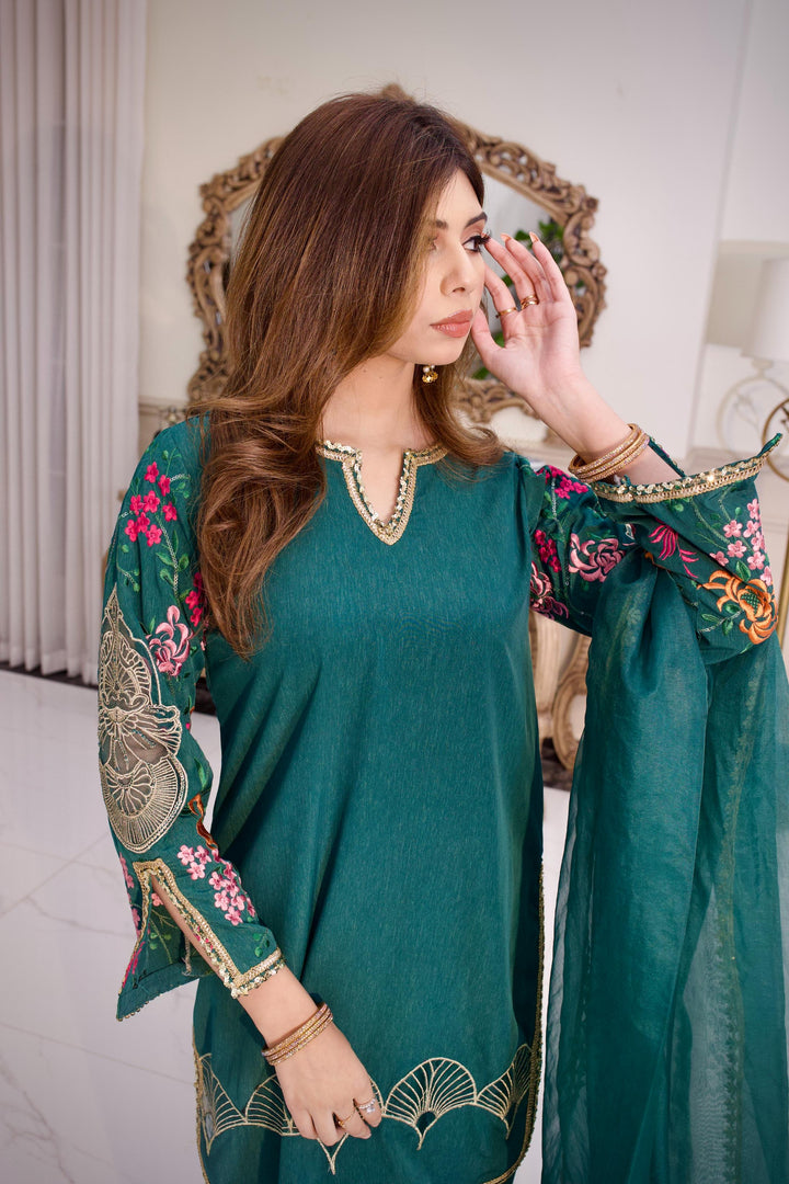 Dilkash by Reezas Women Pret 3 Piece Embroidered Velvet Nazneen - Festive Collection