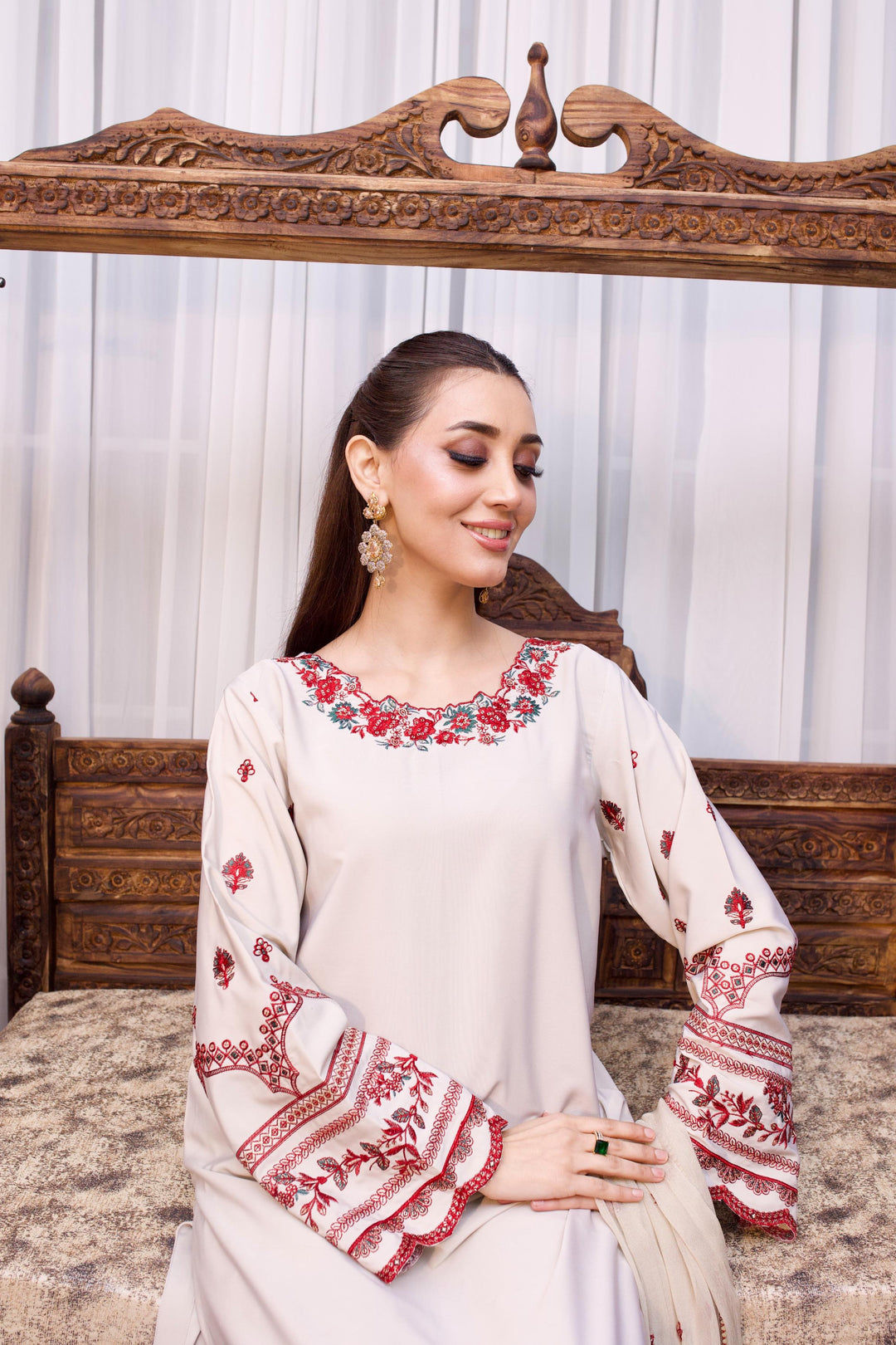 Dilkash by Reezas Women Pret 3 Piece Embroidered Raw Slik Jahan Ara - Festive Collection