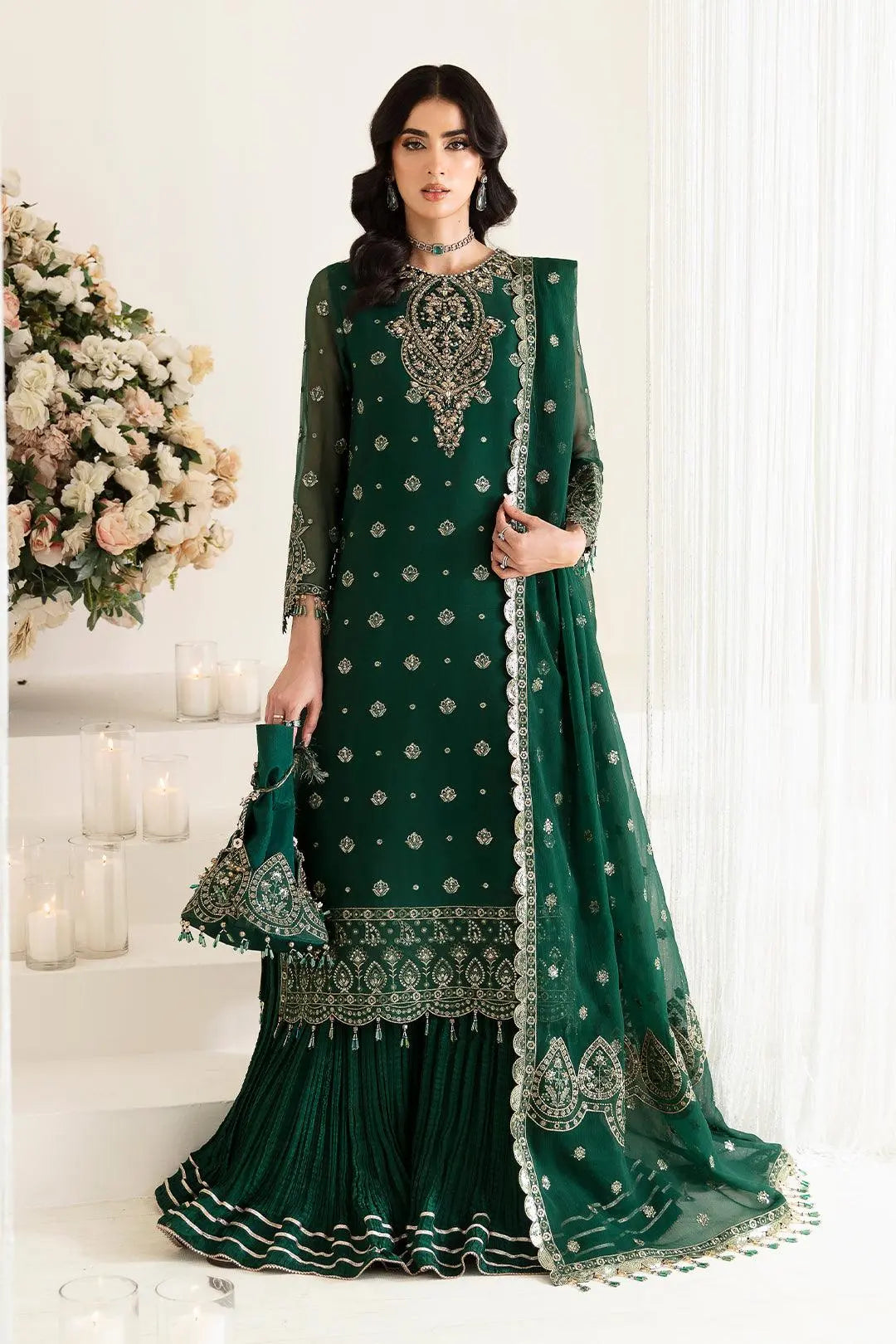 Alizeh Fashion Unstitched Embroidered Chiffon 3 Piece Suit AF26UCF AF-HM-4010-Stella - Festive Collection