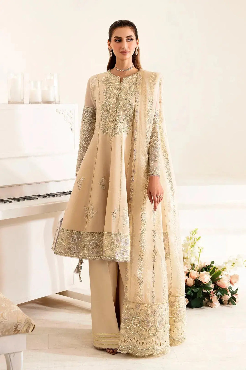 Alizeh Fashion Unstitched Embroidered Chiffon 3 Piece Suit AF26UCF AF-HM-4011-Denis - Festive Collection
