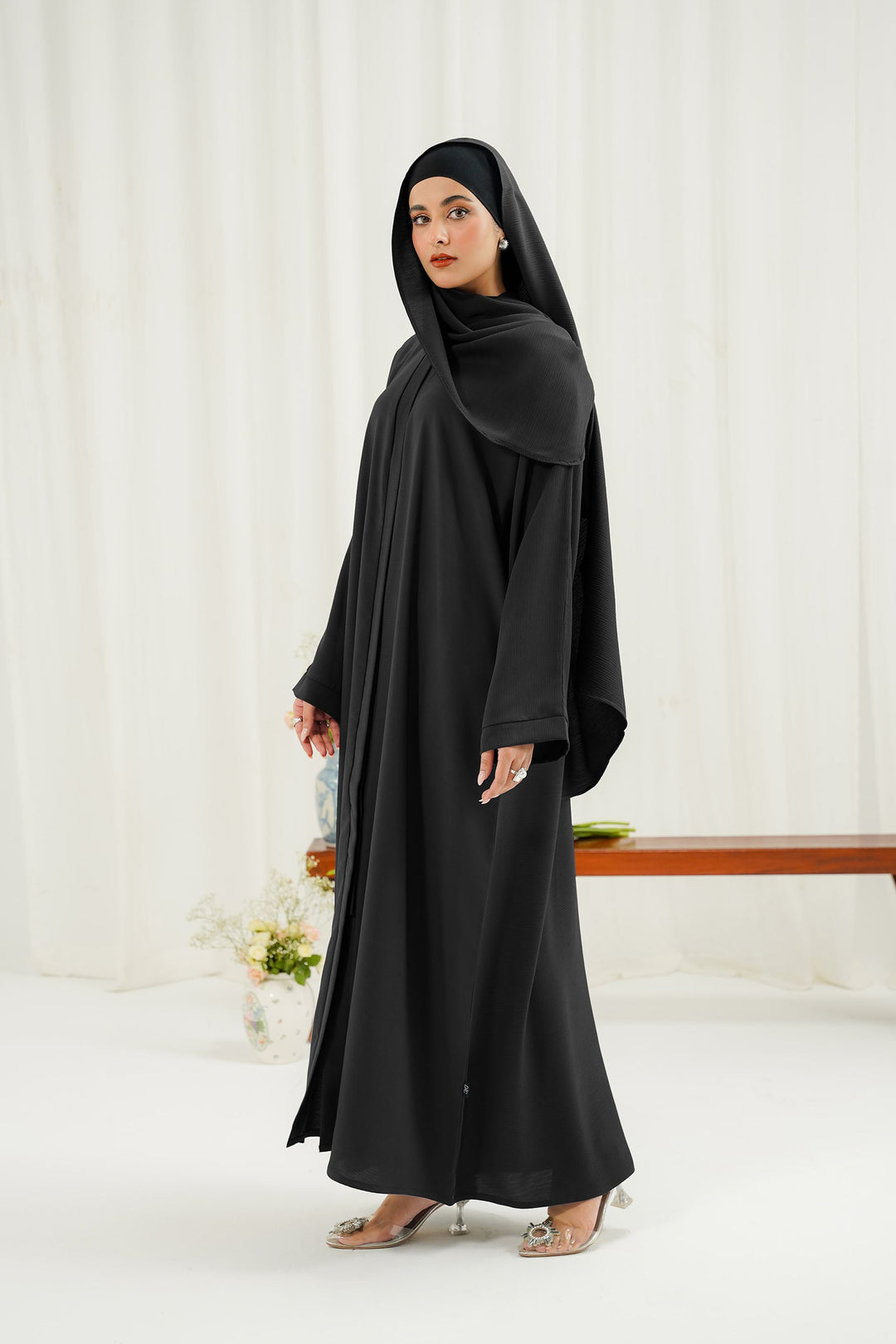 Divinely Crafted Abaya Casual Crepe 1 Piece Misk Abaya | Buttoned Up