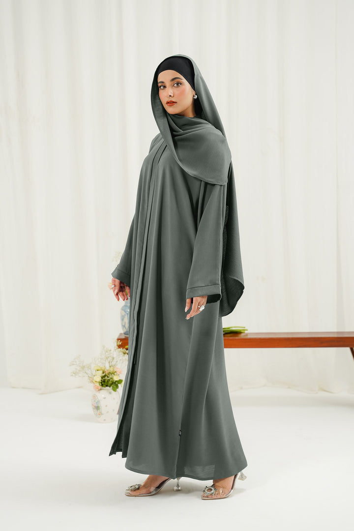 Divinely Crafted Abaya Casual Crepe 1 Piece Khizra Abaya | Buttoned Up