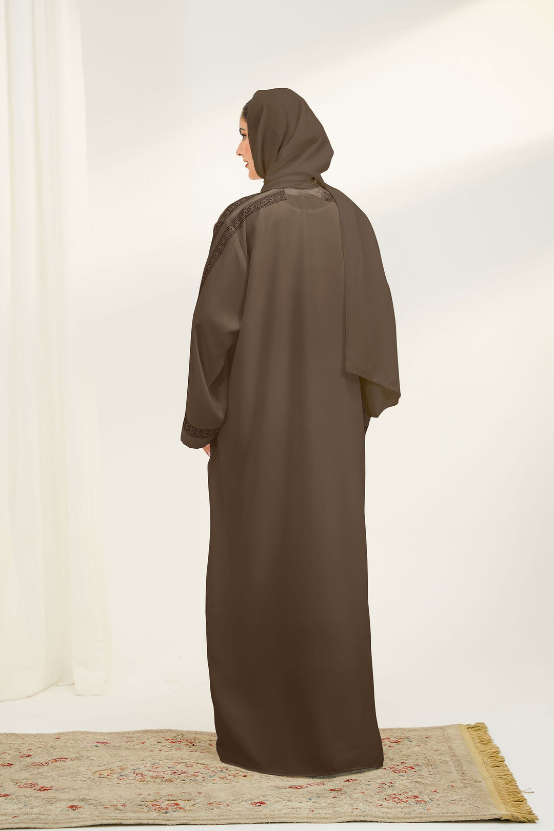 Divinely Crafted Abaya Casual Crepe 1 Piece Ramlah Abaya | Buttoned Up