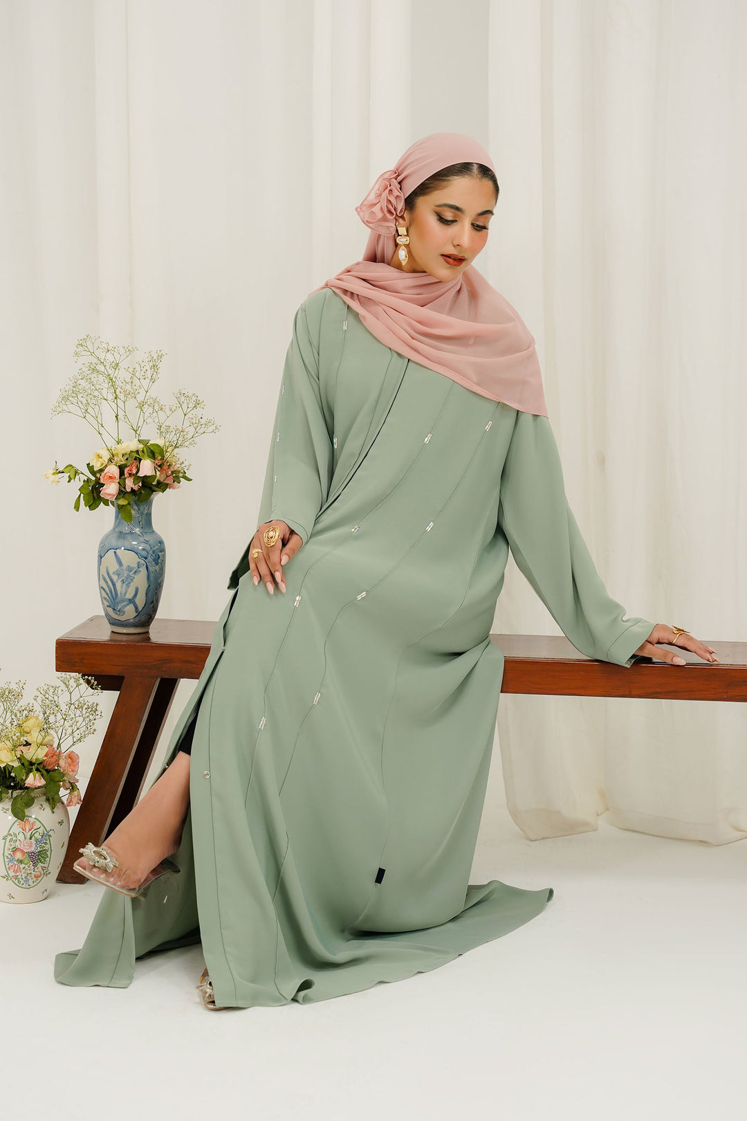 Divinely Crafted Abaya Casual Crepe 1 Piece Maya Abaya | Buttoned Up