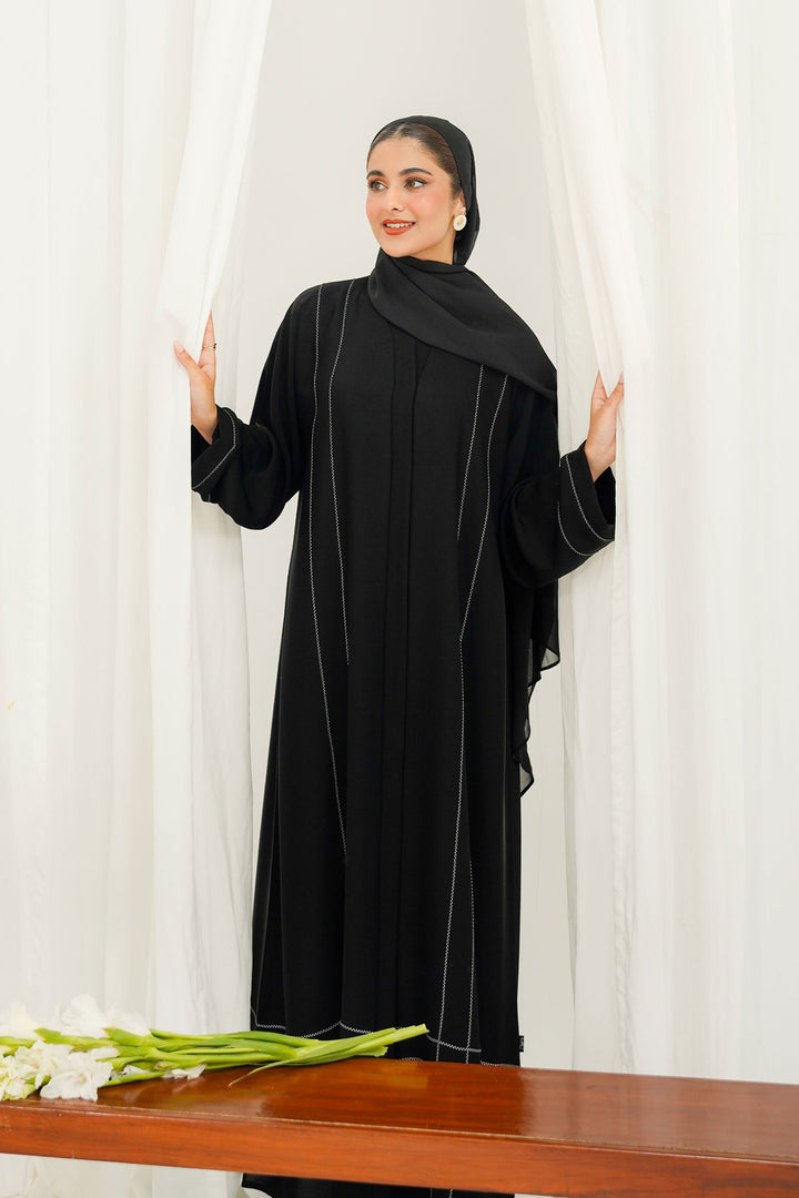 Divinely Crafted Abaya Casual Crepe 1 Piece Aria Abaya | Buttoned Up