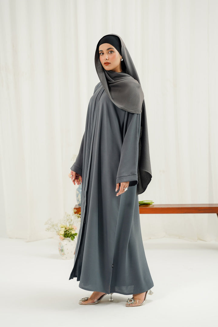 Divinely Crafted Abaya Casual Crepe 1 Piece Safa Abaya | Solid