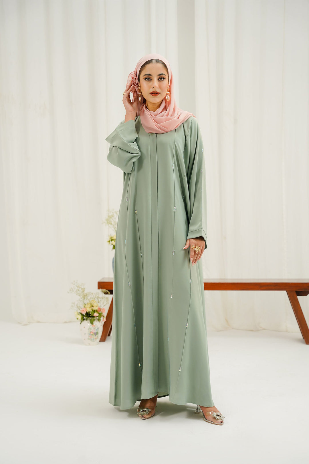 Divinely Crafted Abaya Casual Crepe 1 Piece Maya Abaya | Buttoned Up