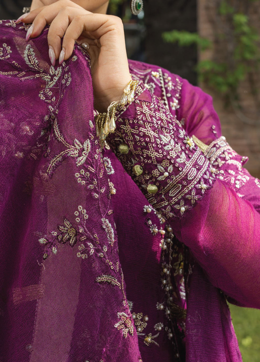 Rang Rasiya Embroidered Cotton Net Suits Unstitched 3 Piece RR25WF D-08 Nimir - Wedding Collections