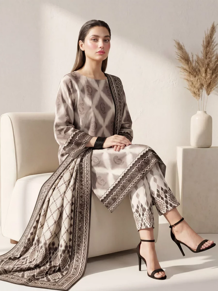 Salitex Unstitched Printed Lawn Silk 3 Piece Suit SUNS7ASI414 Casual Collection