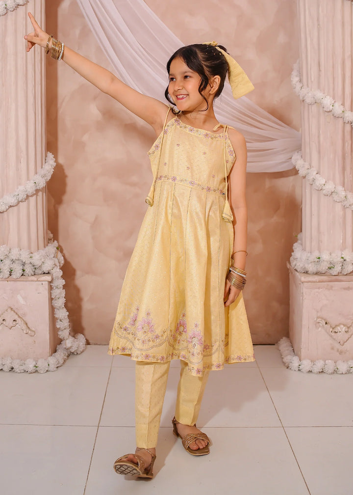 Modest Girls RTW Embroidered Mesuri 3 Piece Suit Yellow Festive Collection