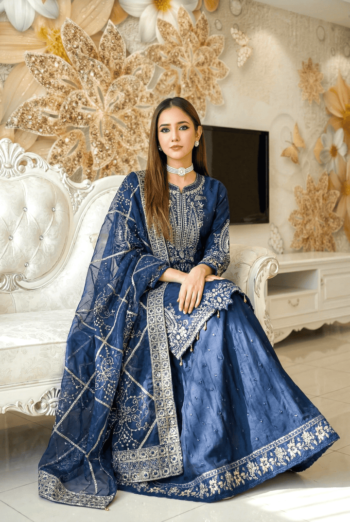 Chashni by Maherposh RTW Embroidered Raw Silk 3 Piece Suit FHM-1046 Festive Collection