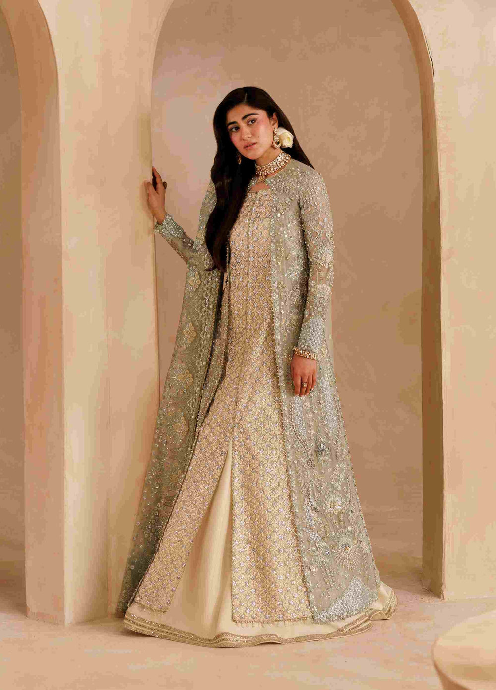 Sardinia Brides Unstitched Hand work Organza 3 Piece Suit SR26UB Elysia 1804 - Wedding Collection
