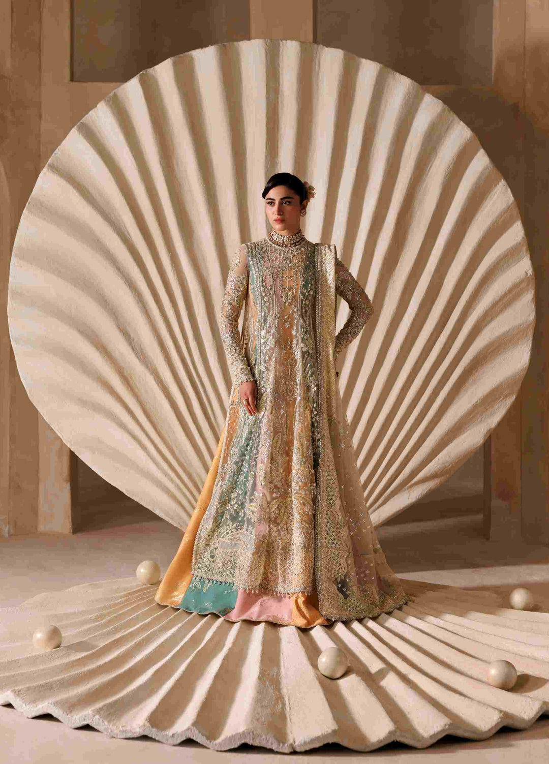 Sardinia Brides Unstitched Hand work Net 3 Piece Suit SR26UB Sorena 1807 - Wedding Collection