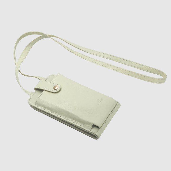 Lafanzo Unisex Leather Femora Crossbody Phone Pouch Ivory - Accessories Collection