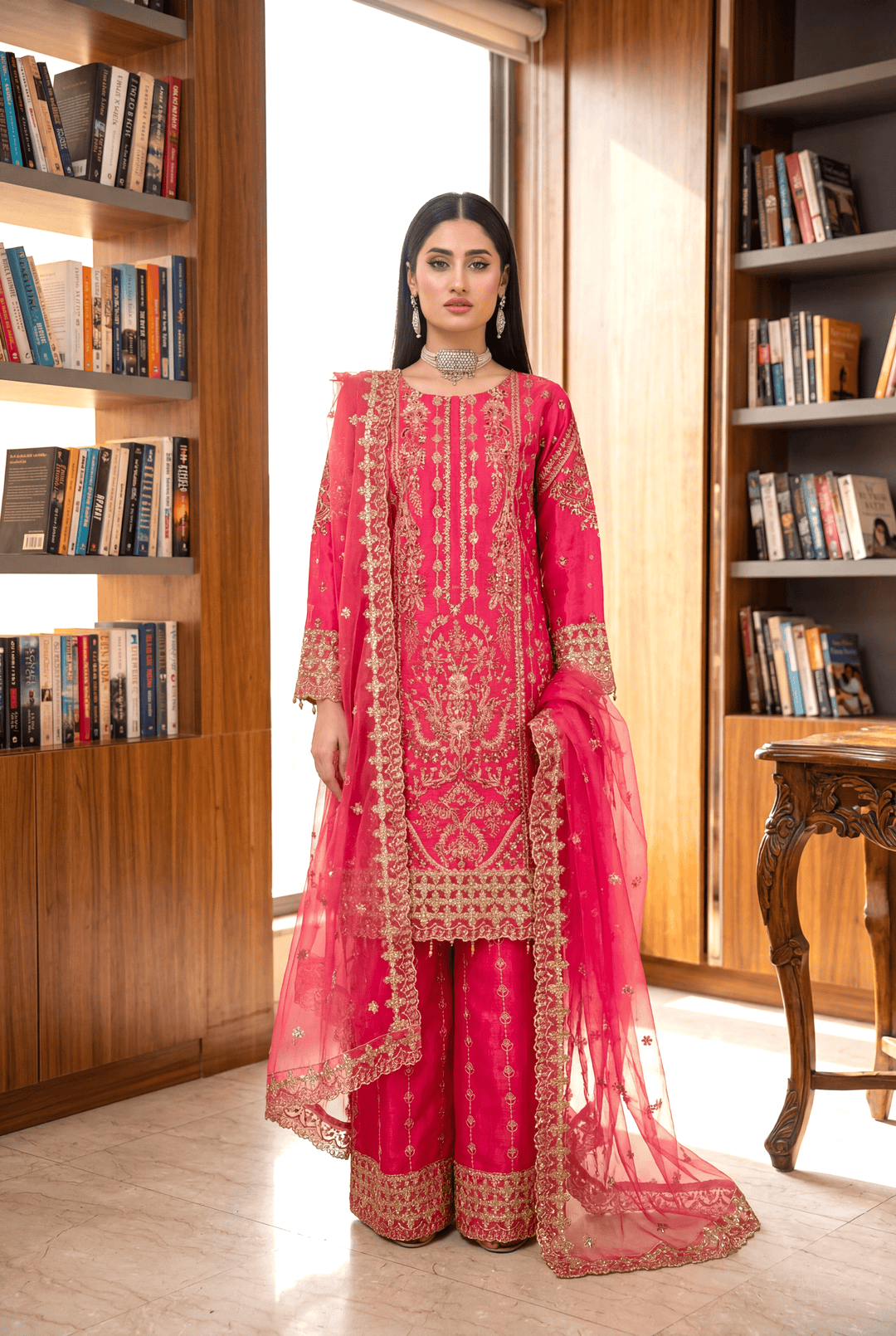 Chashni by Maherposh RTW Embroidered Raw Silk 3 Piece Suit FHM-1012 Festive Collection