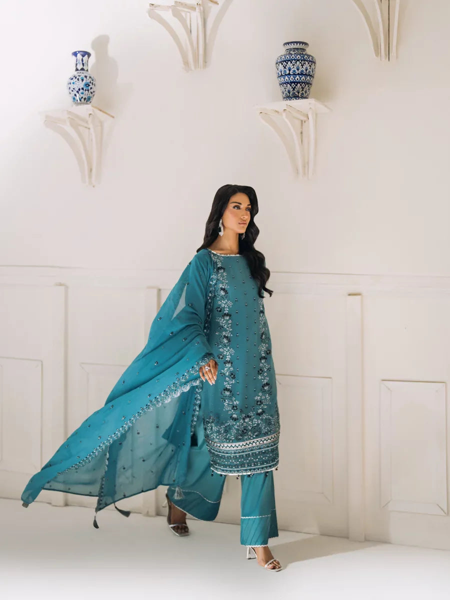 Salitex Unstitched Embroidered Chiffon 3 Piece Suit SUNS8CH514 Festive Collection