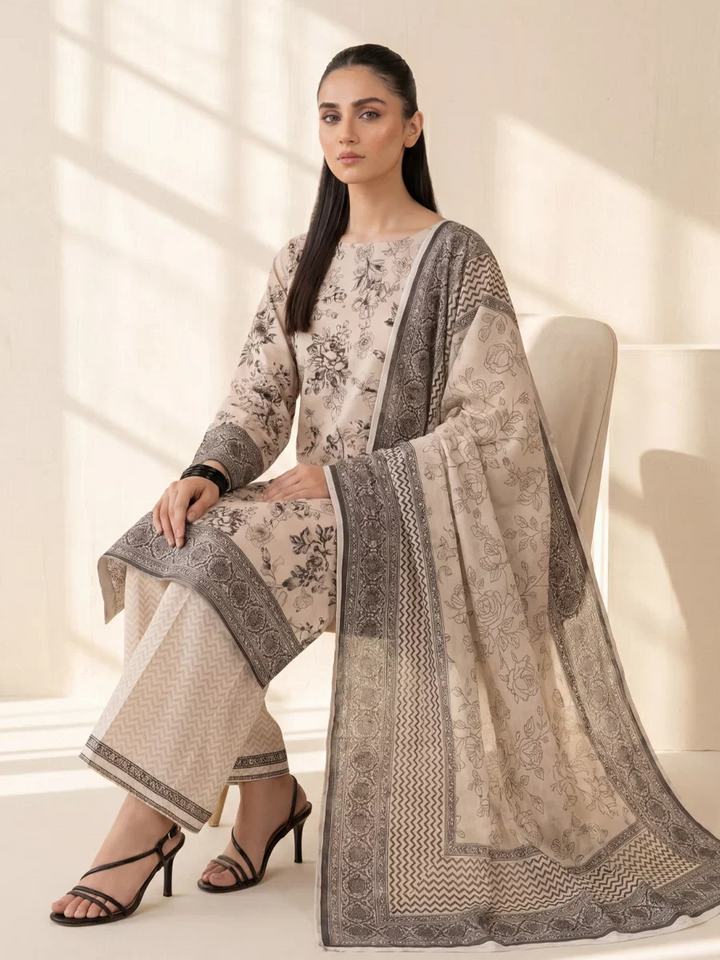 Salitex Unstitched Printed Lawn Silk 3 Piece Suit SUNS7ASI411 Casual Collection