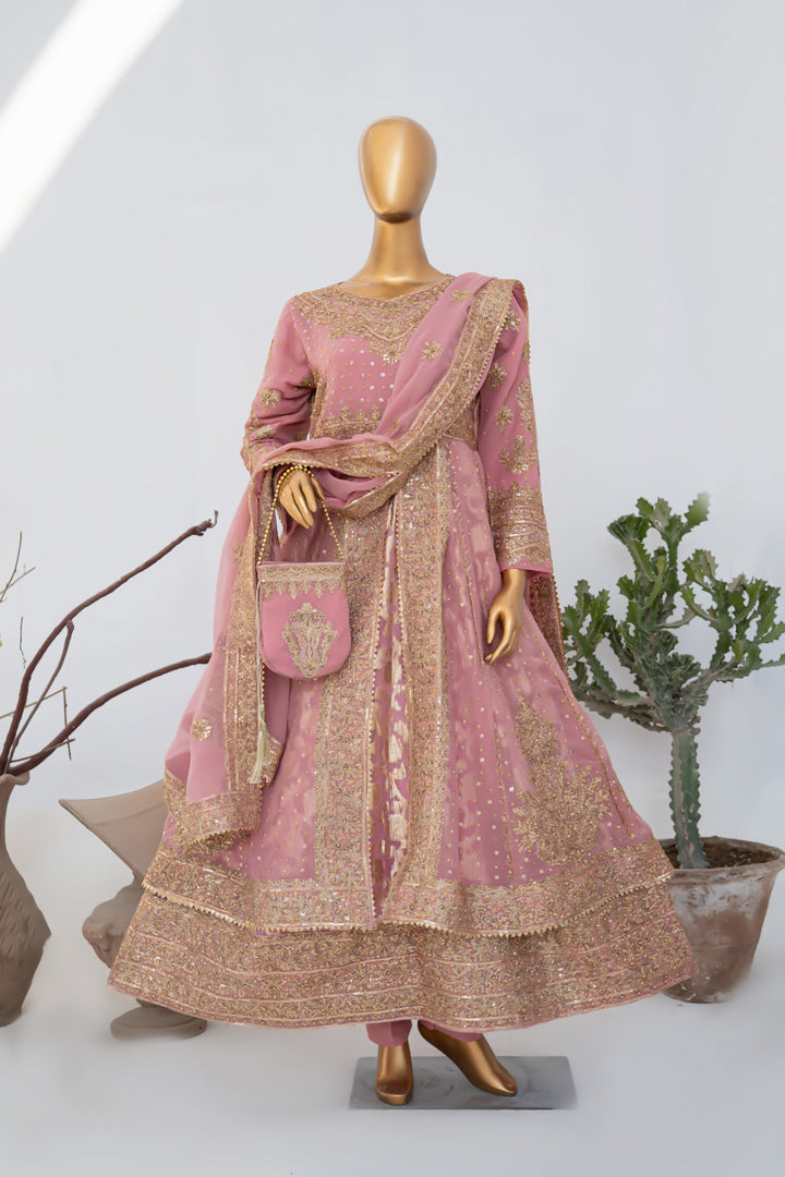 Andaaz by Saira Sultana Women RTW Embroidered Chiffon 4 Piece Suit Muneeha Tea Pink - Wedding Collection