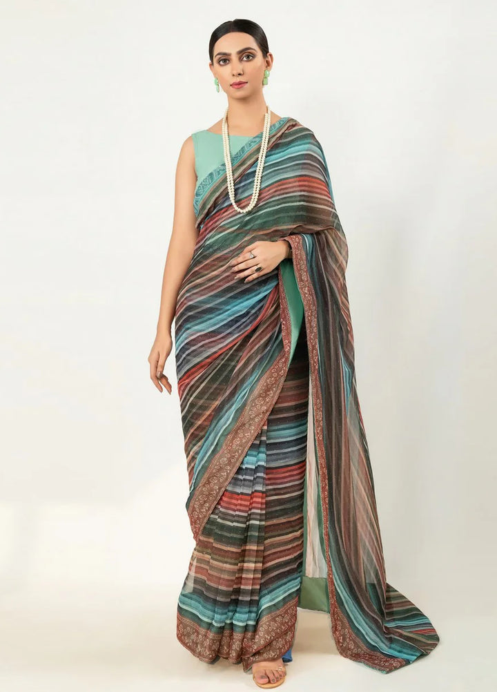 Imran Aftab RTW Printed Chiffon Saree Suit IASC 09 - Festive Collection