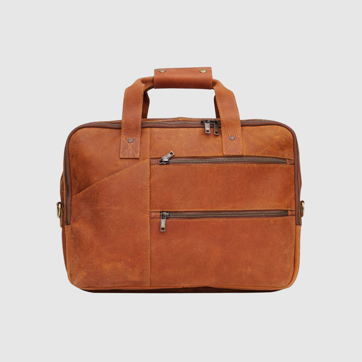Lafanzo Unisex Leather Legacy Laptop Bag Rust Brown - Accessories Collection