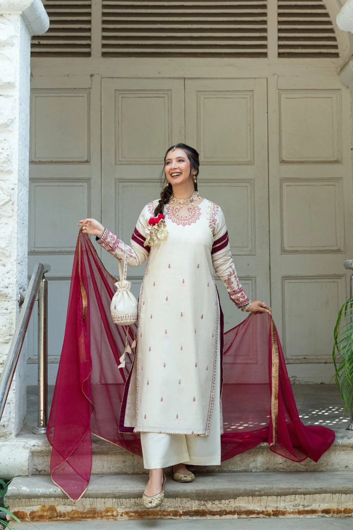 Omal by Komal Pret 3 Piece Cotton Susi Suit Dilkash - Festive Collection