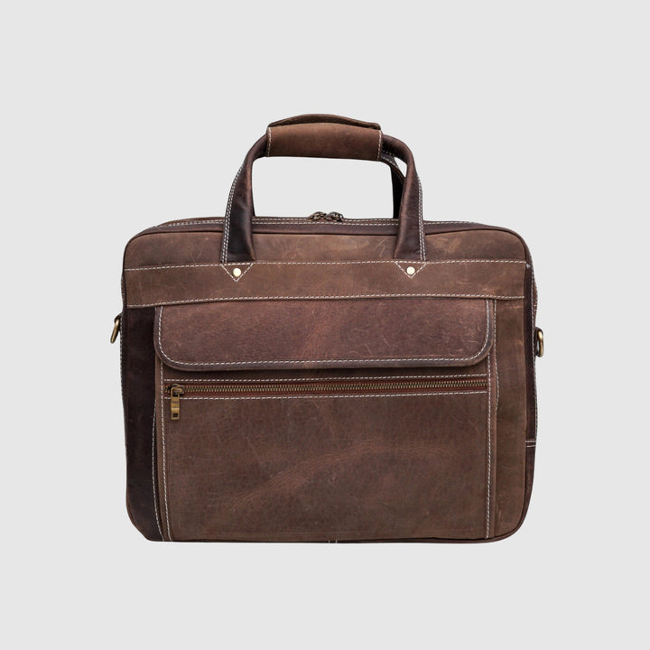 Lafanzo Unisex Imperium Leather Laptop Bag Coffee Brown - Accessories Collection